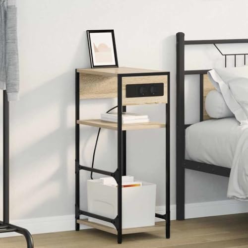 Table de chevet avec prise, le meuble compact contre les câbles emmêlés - 3