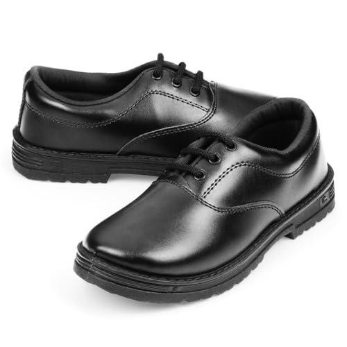 Image of DOCTOR EXTRA SOFT Unisex-Child Kids Boys Black & White Uniform School Shoes with Laces| Memory Foam Cushion & Anti-Bacterial Technology| Lightweight| Comfortable| Durable & Anti-Skid Lacing D-3002