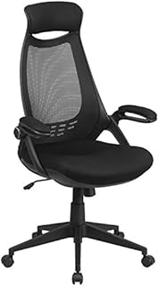 Flash Furniture High Back Black Mesh Executive Swivel Chair with Flip-Up Arms, Metal, 73.66 x 64.77 x 34.29 cm