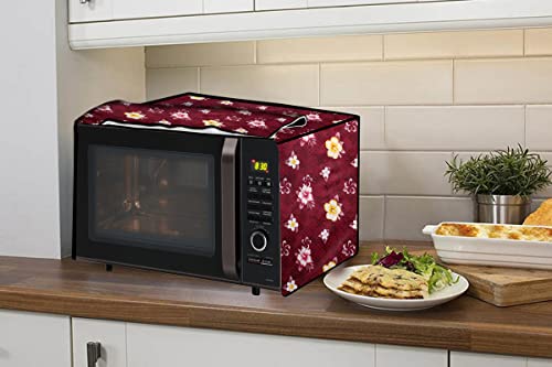 Image of Stylista Microwave Oven Cover for LG 20 L Solo MS2043DB Floral Pattern Red
