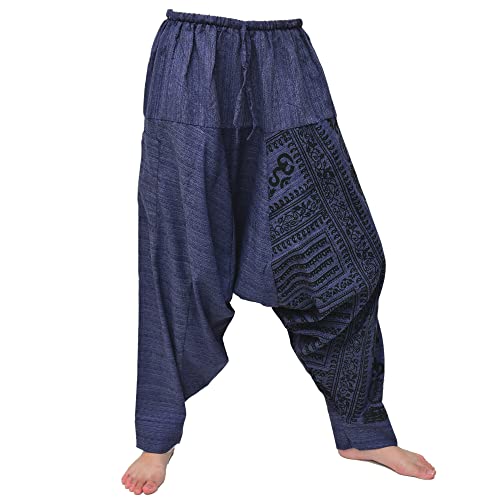 Siamrose Harem Pants for Men and Women, Baggy Pants, Aladdin Pants, Yoga Pants, One Size (Blue)