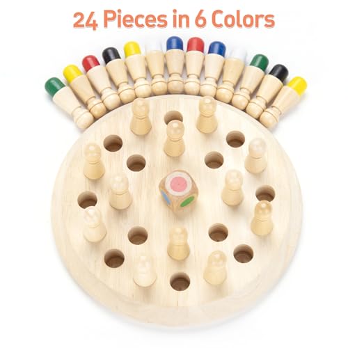 Juego de Mesa Memory Chess Matching de Madera para Familia miniatura 4