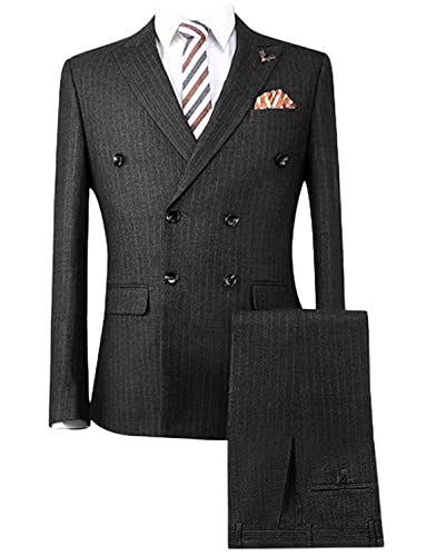 Tuxedos homme à rayures ensemble veste de costume croisé et pantalon formel