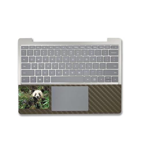 Image of MightySkins Carbon Fiber Skin Compatible with Microsoft Surface Laptop Go 3 (2023) Full Wrap Kit - Chill Panda | Protective, Durable Textured Carbon Fiber Finish | Made in The USA