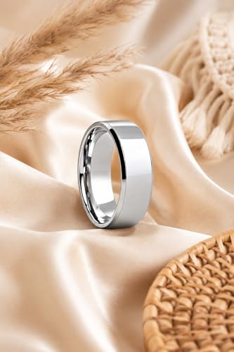 Image of VIEN Rings for Men Trendy 316L Stainless Steel Silver Band Ring for Men and Boys