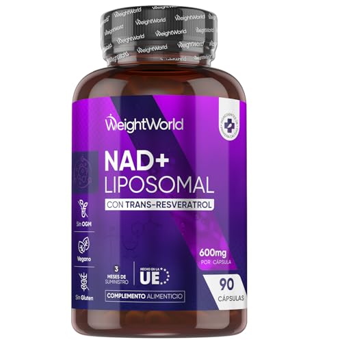 NAD Resveratrol 600mg - 90 Cápsulas Veganas con Complejo de Fosfolípidos - 3 Meses de Suministro, Fórmula con NAD Resveratrol 98%, Sin OGM