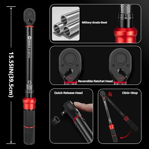 Image of 3 /8-Inch Drive Click Torque Wrench-10-120 Ft-Lb for Car Motorcycle