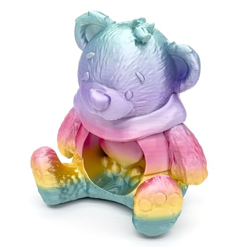 Image of Silk Candy Rainbow PLA 1.75mm 1kg Shiny Color Change 3D Printer Filament | Silk finish Gradient Rainbow Multicolor Shiny Smooth transition Neatly wound 1kg spool 2.2lbs for Bambu Prusa FDM Printer AMS