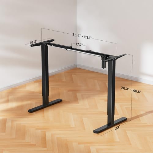 ErGear Electric Stand up Desk Frame,4 Memory Height Settings Height Adjustable Table Legs, Sit Stand Desk Frame Up to 47.2", Ergonomic Standing Desk Base Workstation, Black Frame Only