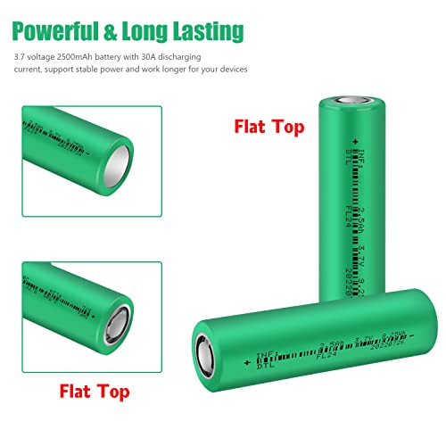 image for TOPUSSE 3.7V Rechargeable Battery, 30A 2500mAh Rechargeable Lithium-io
