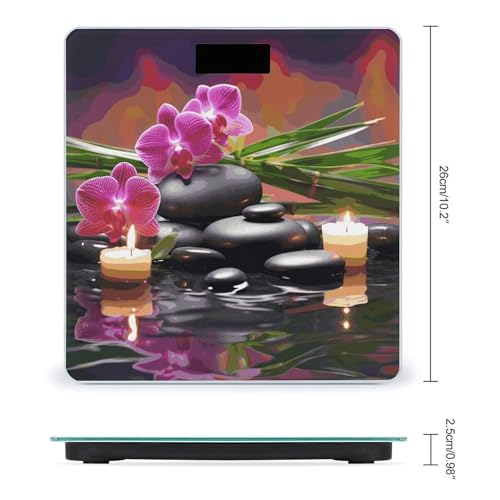Báscula digital de baño con piedras de masaje y vidrio templado miniatura 2