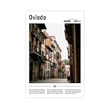 NEOHI Oviedo - Lienzo decorativo para pared, diseño de ciudad famosa de Europa, 40 x 60 cm