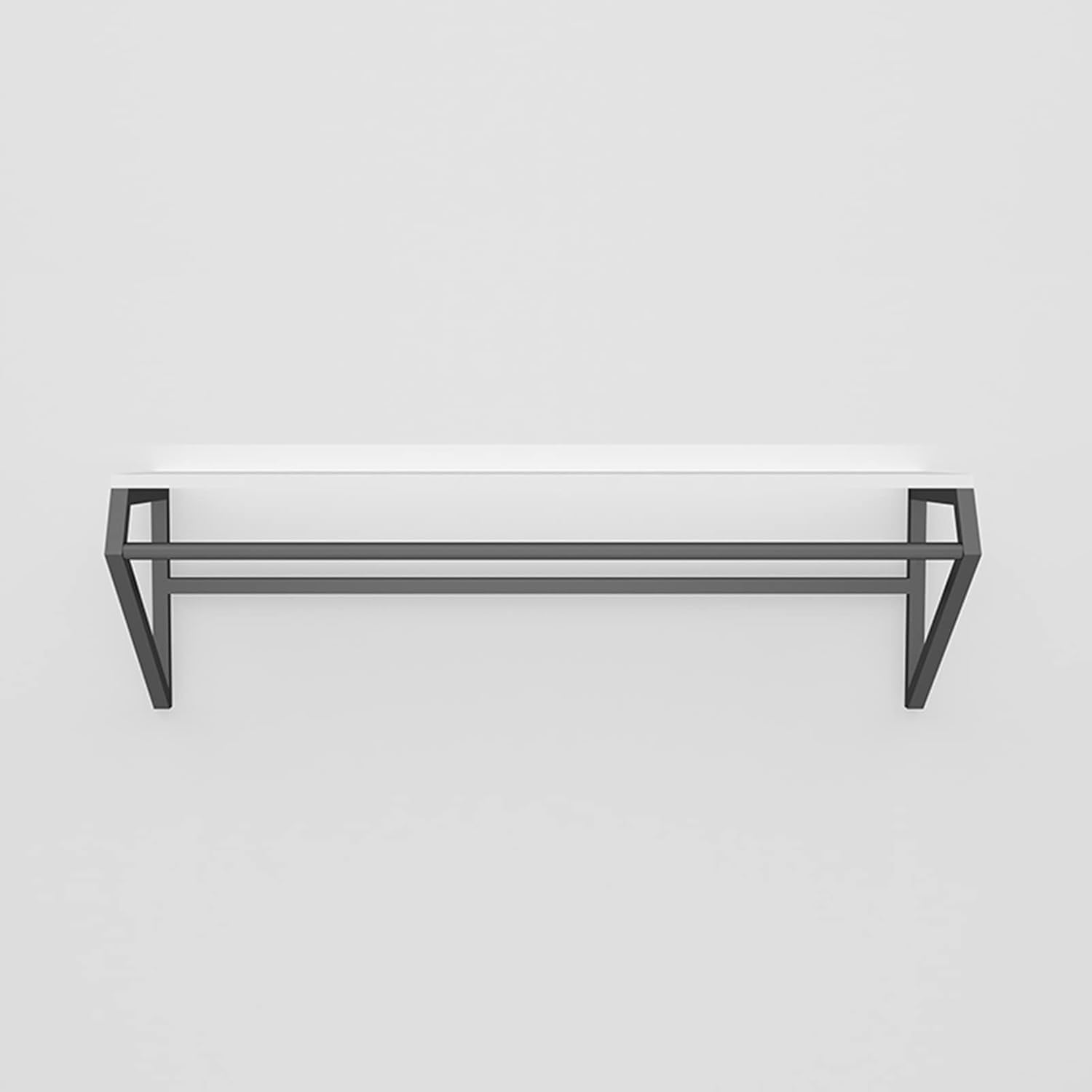 Appendiabiti Appendiabiti A Parete Appendiabiti Espositore per Abbigliamento Negozio di Abbigliamento Scaffale Galleggiante Appendiabiti per Organizer per Impieghi Gravosi in Metall, Black, 90Cm