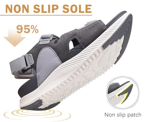 Image of ONCAI Women's Walking Sandals with Arch Support Hiking Athletic Sandals Woman Outdoor Cushion Footbed Water Summer Thick Rubber Soles Sandalias Mujer Size 6-12
