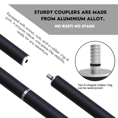 EDSRDPLT 7.75\' Anchor and Push Pole, Shallow Water Anchor Pole with T-Handle and Compass, Multifuction Fiberglass Anchor Pin on The Beach