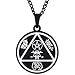 KOVEVE Spiritual Best Money Talisman To Attract Money With 4 Abundance Spirit Amulet Pendant Necklace Chain, Small 30MM, Black