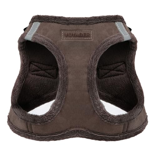 Voyager Step-In Plüsch-Hundegeschirr by Best Pet Supplies - Step-In-Westengeschirr für kleine und mittelgroße Hunde, Weicher Plüsch, Schokolader, Size S - Brust 37-40 cm