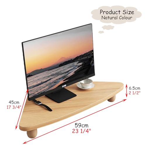 Support de moniteur d'angle en bois étagère triangulaire premium de bureau - 7