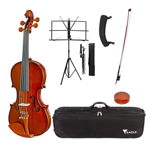 Violino Eagle VE 431 34 com Estojo, Breu, Arco, Espaleira e Estante de Partitura
