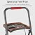 DIAMONDFORGE 3 Step Ladder, Folding Step Stool with Tool Platform, Wide Anti-Slip Pedal and Anti-Slip Feet, Sturdiest Steel Construction, 600lbs Capacity Steel Ladder for Home Office, Black Red