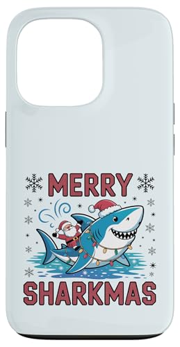 Merry Sharkmas AO[Z[^[ T^ CfBO V[N Cgt X}zP[X iPhone 13 Pro p