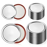 DECORNIJIA 48 Piezas Tapas Reutilizables para Tarros de Conserva Tapas de Lata para Tarros de Boca Ancha Sellado Hermético y Compatible con Varios para Cocina