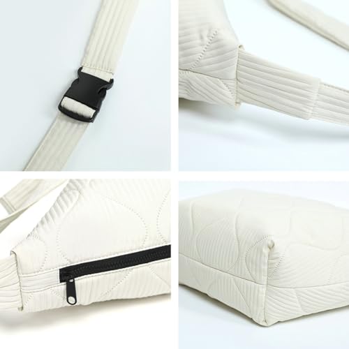 Large Crossbody Shoulder Bag for Women Quilted Puffer Tote Bag with Zipper Nylon Handbag Carryall Bag for Women3