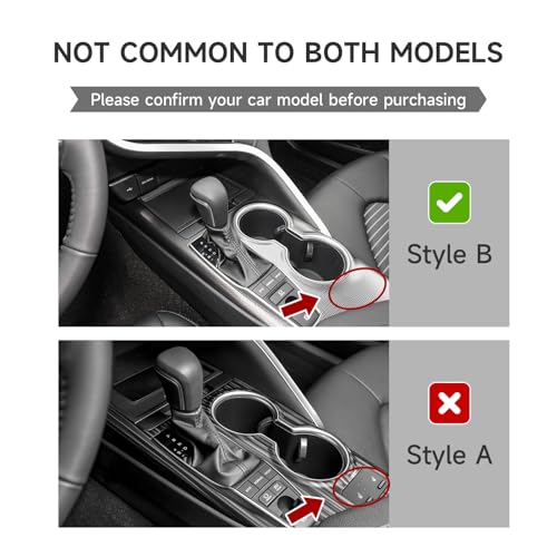 Image of Car Trim Gear Shift Cover Cup Holder Decal Carbon Fiber ABS Sticker Compatible with Toyota Camry XV70 XLE XSE 2018-2024 Accessories (Without Seat Heater Button)