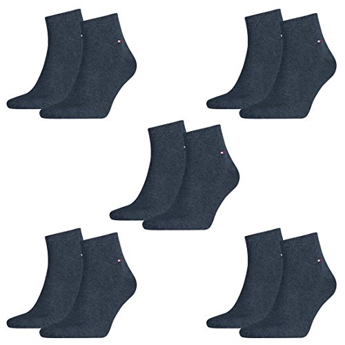 Tommy Hilfiger 10 pairs Men's Quarter Socks Gr. 39-46 Business sneaker socks, Farben:356 - jeans, Socken & Strümpfe:39-42