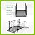 Outvita 3.3FT Black Metal Garden Bridge for Outdoor, Elegant Decorative Bridge with Powder-Coated Finish and Security Guardrail for Patio Pond Backyard Landscaping