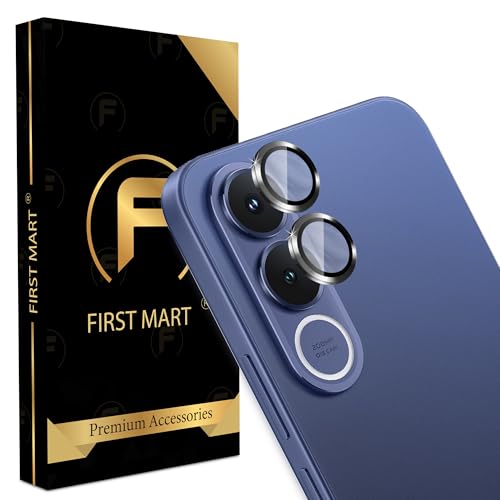 Image of FIRST MART Black Camera Ring Guard Protector for Vivo V70 FE | Tempered Glass with Metal Alloy Rings, HD Clear, Scratch Resistant, Case-Friendly | Pack of 1