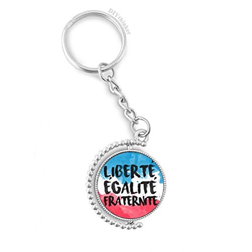 Llavero de Francia liberté de metal giratorio como recuerdo cultural de la historia gala