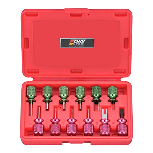 EWK 12 Pcs Universal Automotive Wire Electrical Terminal Removal Tool Kit, Depinning Tools for Electrical Connectors & Wire Terminals, Ideal for Mechanics and DIYers