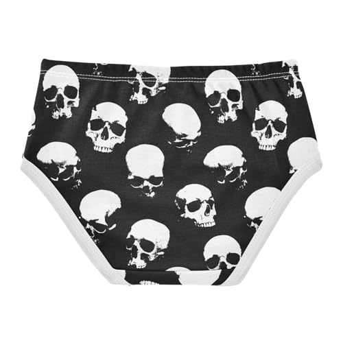 Girls Underwear Soft Cotton Skulls Sinister Smiling Kids Panties in Sizes 2/3t, 4t, 5t, 6 and 82
