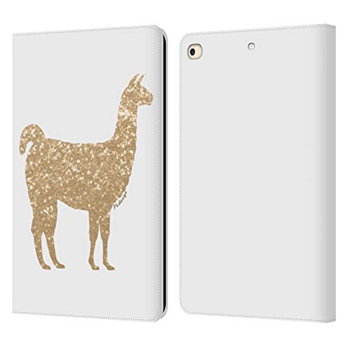 Étui portefeuille iPad 9.7 PLdesign Champagne d'or Lama Scintillant en cuir