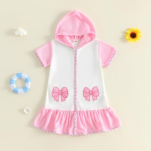 Image of Nituyy Toddler Girls Boys Swim Cover Up Terry Cloth Swimsuit Coverup Wraps Zipper Bathing Suit Pool Beach Poncho Cover-Ups
