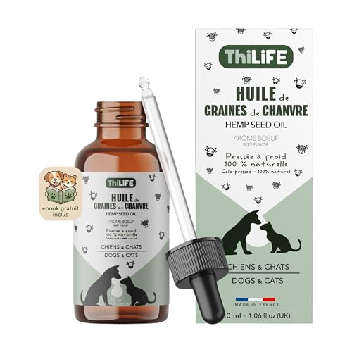 Thilife – Huile de Graines de Chanvre pour Chiens & Chats Adultes...