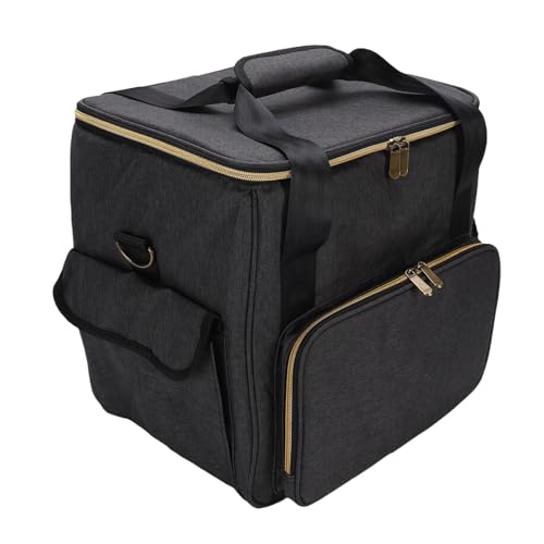 Luocute Sac de Rangement pour Disques Vinyles, Organisateur de Transport Portable à Bandoulière pour 45 Disques de 12 Pouces avec Fond rembourré et Séparateurs, pour Collection de