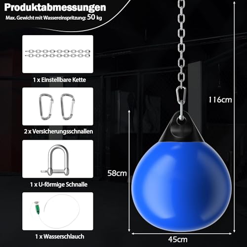 Sac à eau de boxe à absorption de choc FANTASK avec chaîne réglable