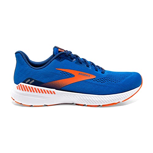 Image of Brooks Launch GTS 8 Men's Supportive Running Shoe (Ravenna) - Blue /Orange /White - 9.5 Wide
