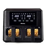 Ariete 4631 double air fryer, 9 l, 2400 W, total capacity 9 l, 11 programs, multifunctional, up to 3.6 kg fried, temperature up to 200 °C, double basket, BPA free, black