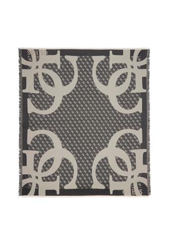GUESS écharpe Jacquard Kefiah Scarf 135X135 Black gris