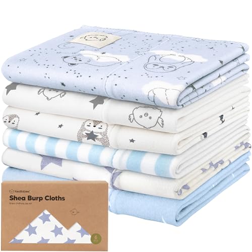 Image of Organic Burp Cloths Baby Boy, Girl - 6-Pack Large 100% Cotton Burping Cloths for Babies, Spit Up Rags, Super Absorbent, Ultra Soft Newborn Rag,Gender Neutral,Machine Washable,Durable(Constellation)