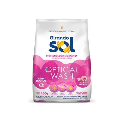 Lava Roupas em Pó Rosa Floral Girando Sol 400G, Girando Sol, Lava Roupa Perfumado, Rosa, Sabão Em Pó