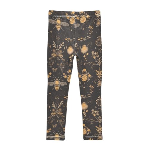 Bee and Flowers Kids Girl's Legging Fashion Full Length Lounge Pants Exercise2