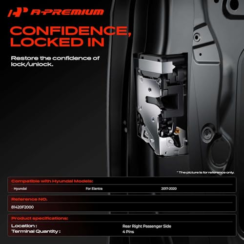 Image of A-Premium Rear Right Passenger Side Door Lock Actuator Compatible with Hyundai Elantra 2017-2020
