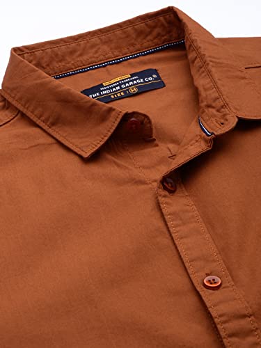 Image of The Indian Garage Co Men Slim Fit Solid Full Sleeves Cutaway Collar Casual Shirt