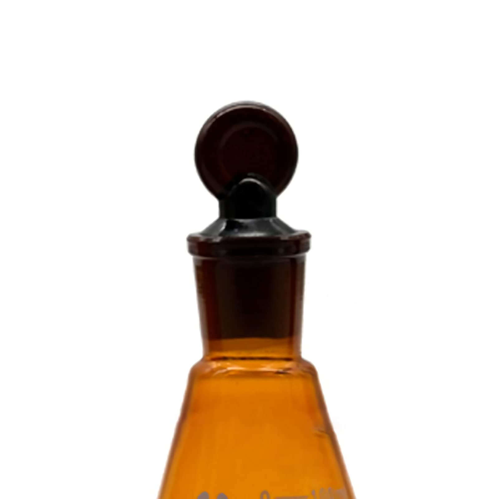 Matraz Erlenmeyer de vidrio, matraz de laboratorio ámbar, vaso triangular de boca de molienda con tapón, cristalería graduada, para experimentos científicos 500 ml (250 ml)
