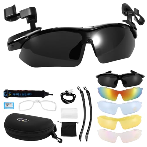 Image of DEECOZY Polarized Clip On Sunglasses, Clip Cap /Wearable /Head Mounted Sunglasses, UV400 Protection with 5 Lenses for Fishing