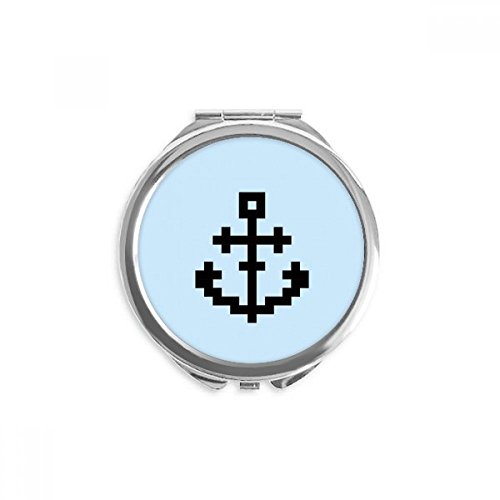 Navire pixel miroir rond de maquillage portable de dimensions 2,6 x 2,4 x 0,3 pouces